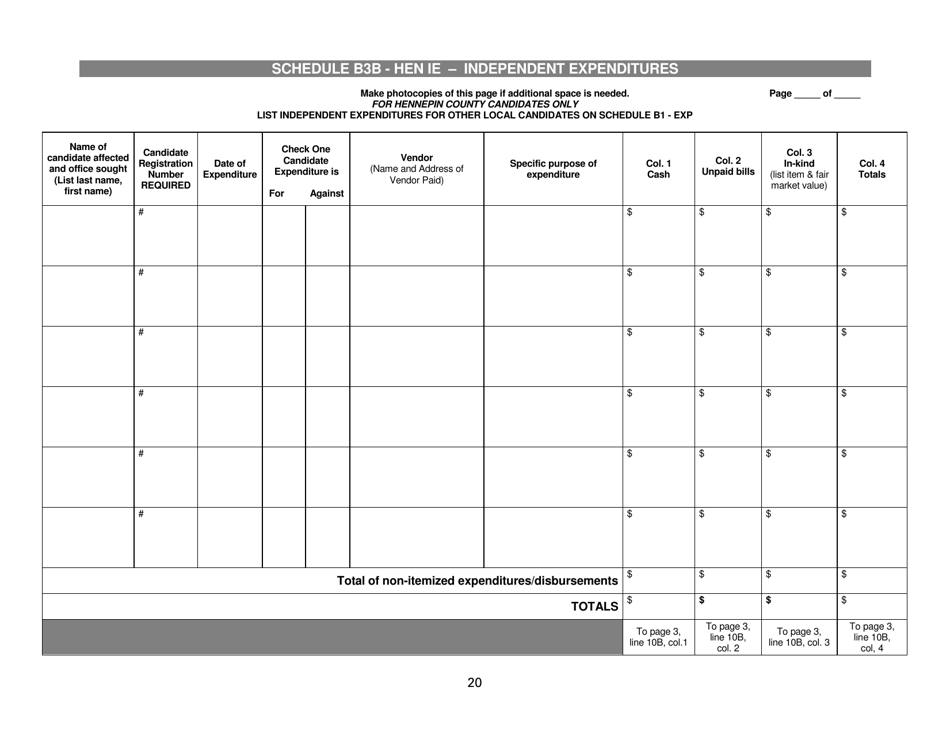 Report of Receipts and Expenditures for Independent Expenditure Committees and Funds - Minnesota, Page 20