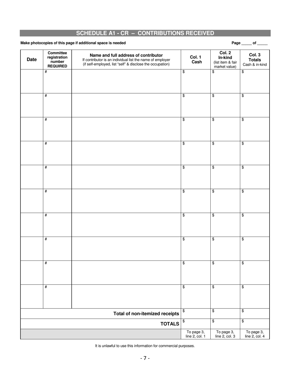 Report of Receipts and Expenditures for Political Committees and Political Funds - Minnesota, Page 7