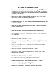 Form H-1 Background Investigation - Kentucky, Page 12