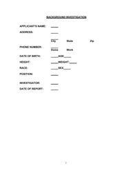 Form H-1 Background Investigation - Kentucky, Page 2