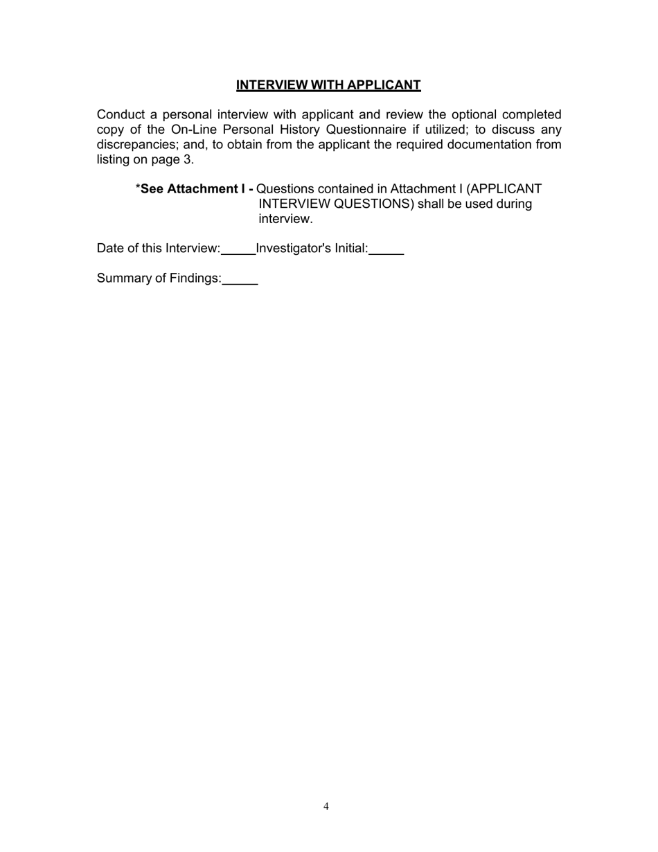 Form H-1 Background Investigation - Kentucky, Page 4