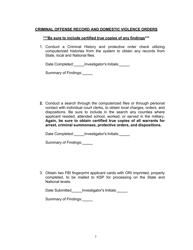 Form H-1 Background Investigation - Kentucky, Page 5
