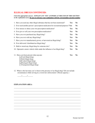 Form I-2 Pre-employment Polygraph Questionnaire - Kentucky, Page 12