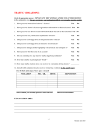 Form I-2 Pre-employment Polygraph Questionnaire - Kentucky, Page 14