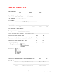 Form I-2 Pre-employment Polygraph Questionnaire - Kentucky, Page 3