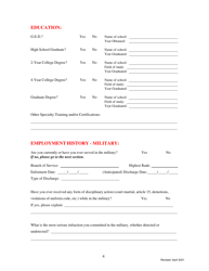 Form I-2 Pre-employment Polygraph Questionnaire - Kentucky, Page 4