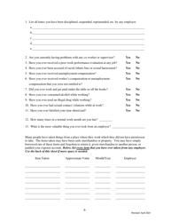 Form I-2 Pre-employment Polygraph Questionnaire - Kentucky, Page 6