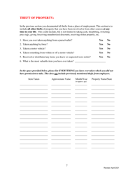 Form I-2 Pre-employment Polygraph Questionnaire - Kentucky, Page 7