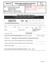 Document preview: Form 13 Public Safety Dispatcher Supervisor - Kentucky