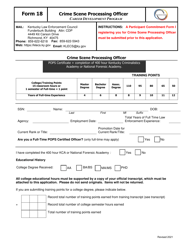 Document preview: Form 18 Crime Scene Processing Officer - Kentucky