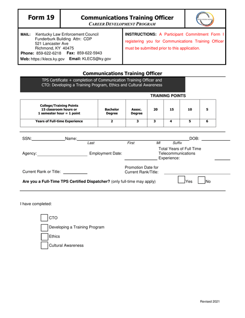 Form 19  Printable Pdf