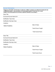 KLEC Form 5 Instructor Continued Certification - Kentucky, Page 2