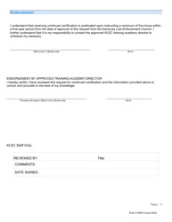 KLEC Form 5 Instructor Continued Certification - Kentucky, Page 3