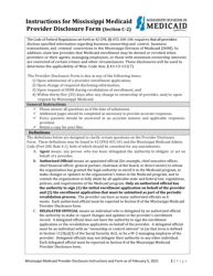 Document preview: Mississippi Medicaid Provider Disclosure Form - Mississippi