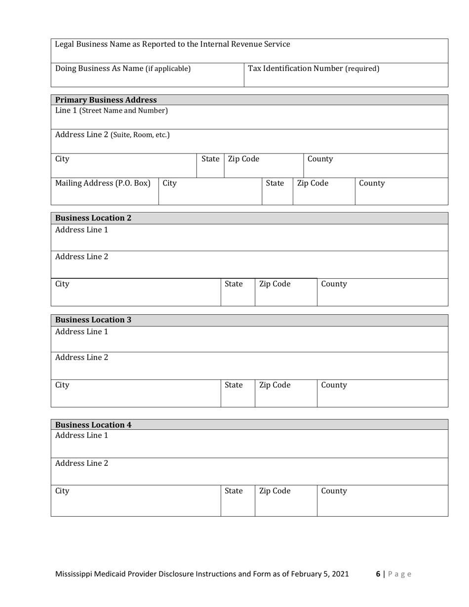 Mississippi Mississippi Medicaid Provider Disclosure Form Fill Out Sign Online And Download 3087