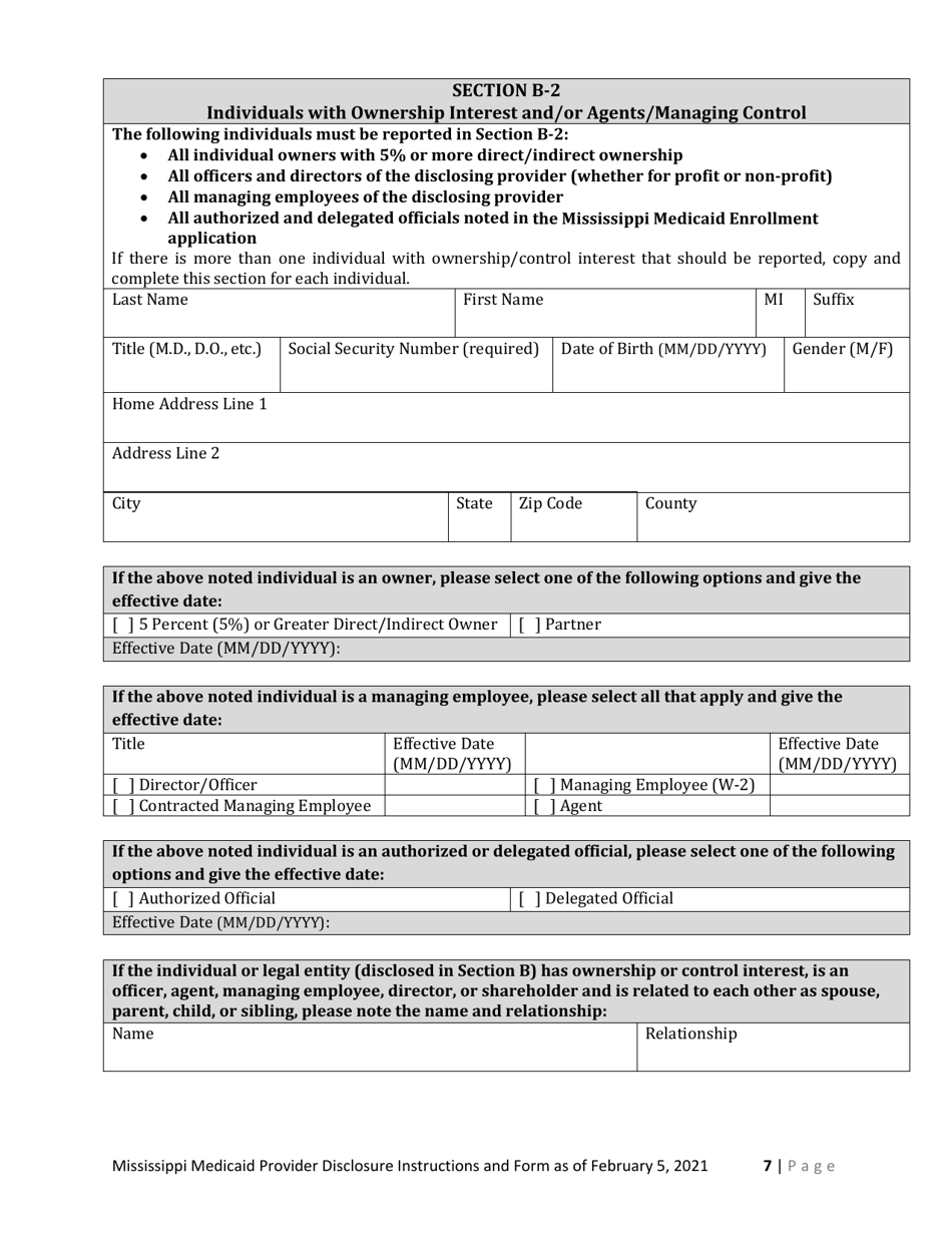 Mississippi Mississippi Medicaid Provider Disclosure Form Fill Out Sign Online And Download 8650