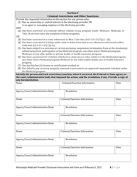 Mississippi Medicaid Provider Disclosure Form - Mississippi, Page 8