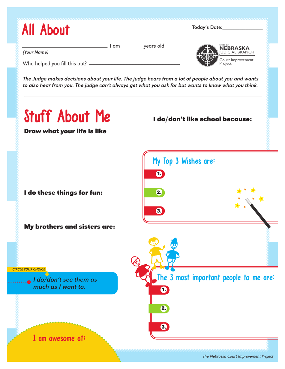 Young Child Court Form (Ages 6-10) - Nebraska, Page 1