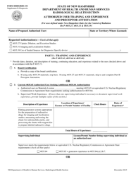 Document preview: Form DHHS/RHS-1M Supplement B Authorized User Training and Experience and Preceptor Attestation - Diagnostic - New Hampshire