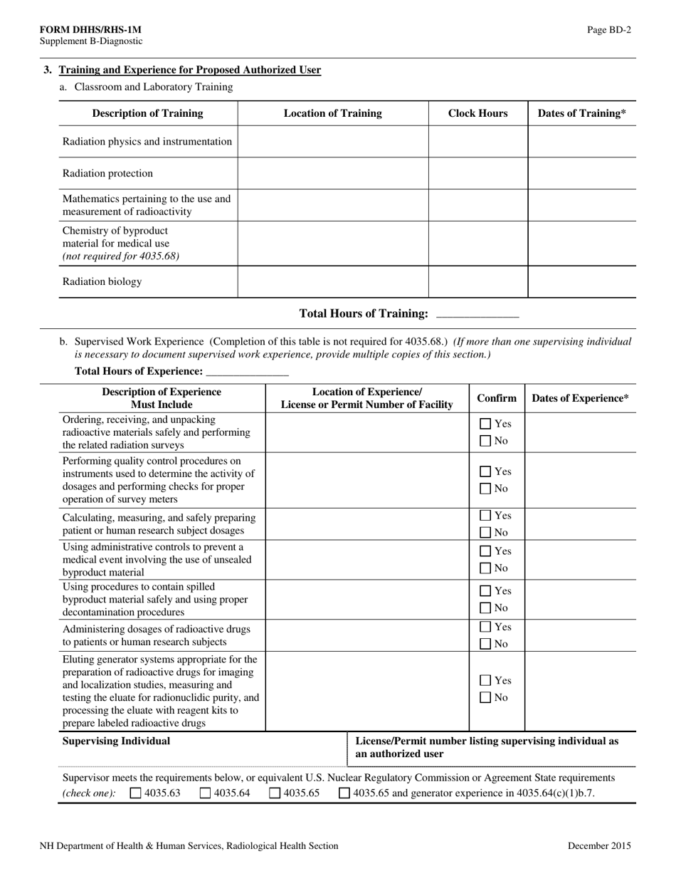 Form DHHS/RHS-1M Supplement B - Fill Out, Sign Online And Download ...