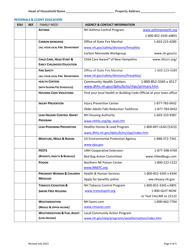 New Hampshire Statewide &quot;one-touch&quot; Healthy Homes Checkup Form - New Hampshire, Page 4