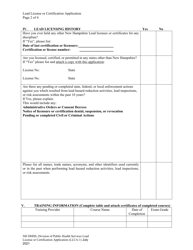 Form LLCA-1 Lead License or Certification Application (Initial/Renewal) - New Hampshire, Page 2