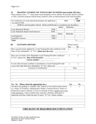 Application for Licensure for Lead Training Provider - New Hampshire, Page 2