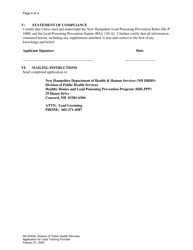 Application for Licensure for Lead Training Provider - New Hampshire, Page 4