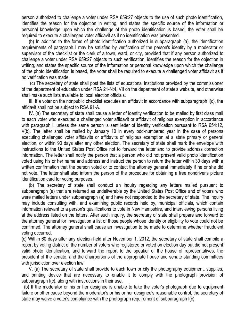 Election Day Registration and Nh Voter Id Law - New Hampshire, Page 3