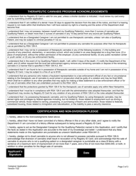 Caregiver Application for the Therapeutic Use of Cannabis - New Hampshire, Page 5