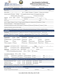 Document preview: Covid-19 Case Report Form - New Hampshire