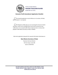 Document preview: Domestic Profit Corporation Articles of Amendment - New Mexico