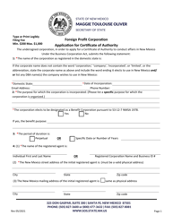 Foreign Profit Corporation Application for Certificate of Authority - New Mexico, Page 2