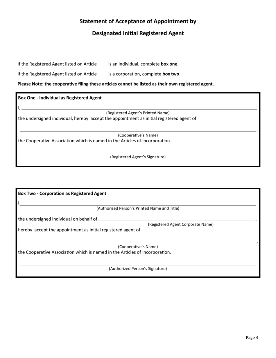 Cooperative Association Articles of Incorporation - New Mexico, Page 5