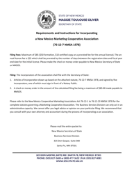 Document preview: Marketing Cooperative Association Articles of Incorporation - New Mexico