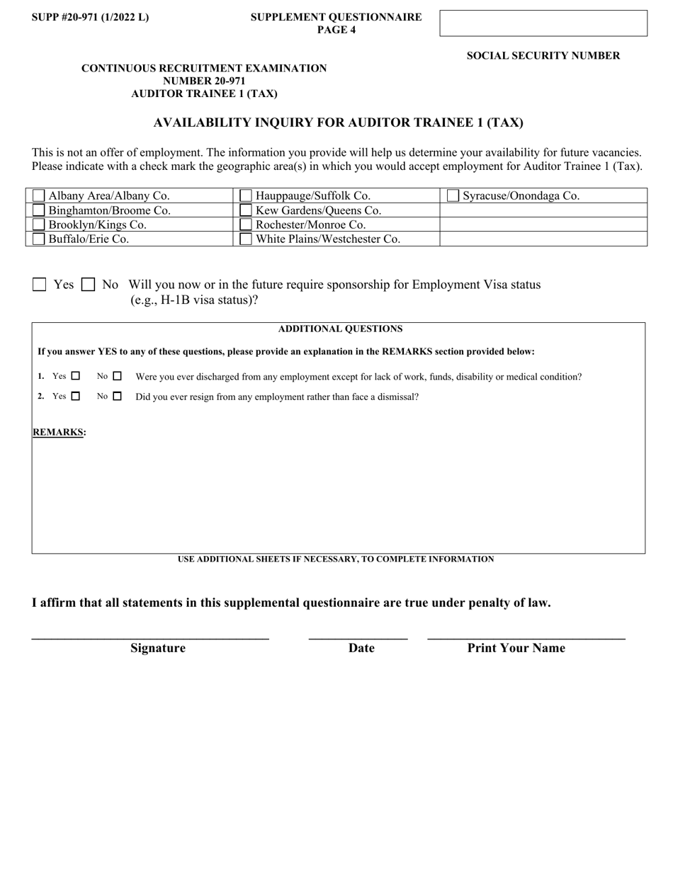 Application for NYS Examinations Open to the Public - New York, Page 5