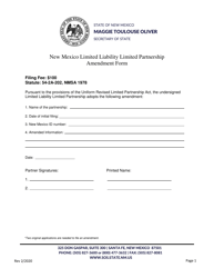 Document preview: New Mexico Limited Liability Limited Partnership Amendment Form - New Mexico
