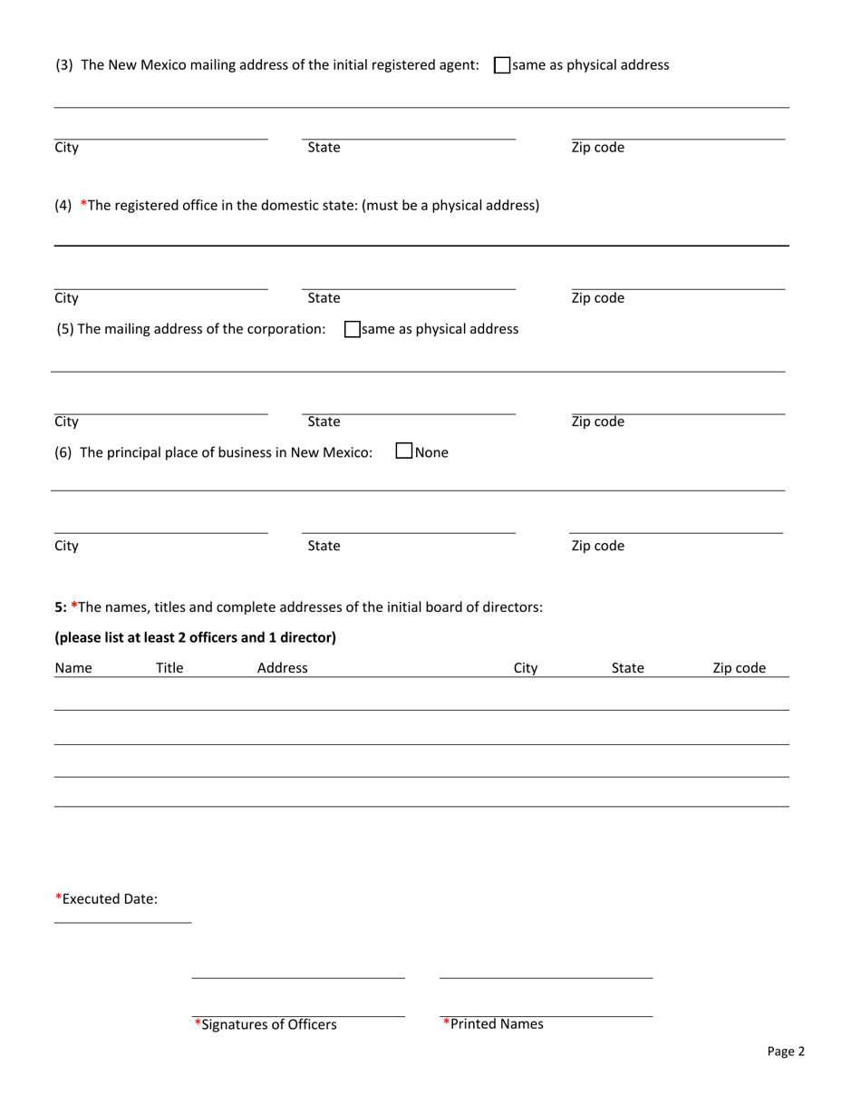 New Mexico Foreign Nonprofit Corporation Application For Certificate Of Authority Fill Out 4009