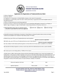 Application for Registration of Trademark/Service Mark - New Mexico, Page 2