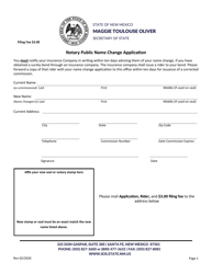 Document preview: Notary Public Name Change Application - New Mexico