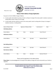 Document preview: Notary Public Address Change Application - New Mexico