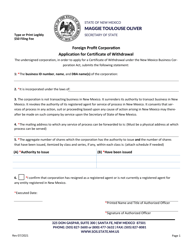 Foreign Profit Corporation Application for Certificate of Withdrawal - New Mexico, Page 2