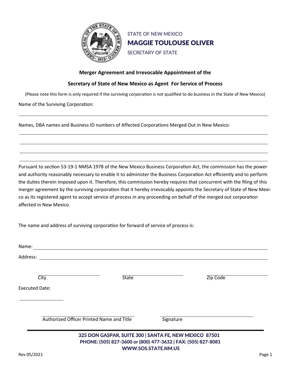 Foreign Corporation Merger - New Mexico, Page 3