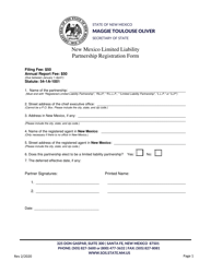 Document preview: New Mexico Limited Liability Partnership Registration Form - New Mexico