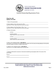 New Mexico General Partnership Registration Form - Fill Out, Sign ...