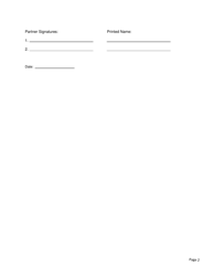 General Partnership Registration Form - New Mexico, Page 2