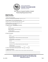 Document preview: New Mexico Limited Liability Limited Partnership Registration Form - New Mexico