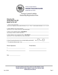 Document preview: Foreign Limited Liability Partnership Registration Form - New Mexico