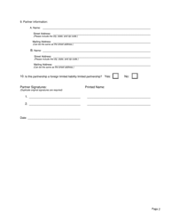 Foreign Limited Liability Limited Partnership Registration Form - New Mexico, Page 2