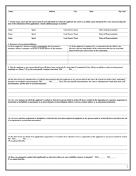 Athlete Agent Registration Application - New Mexico, Page 2